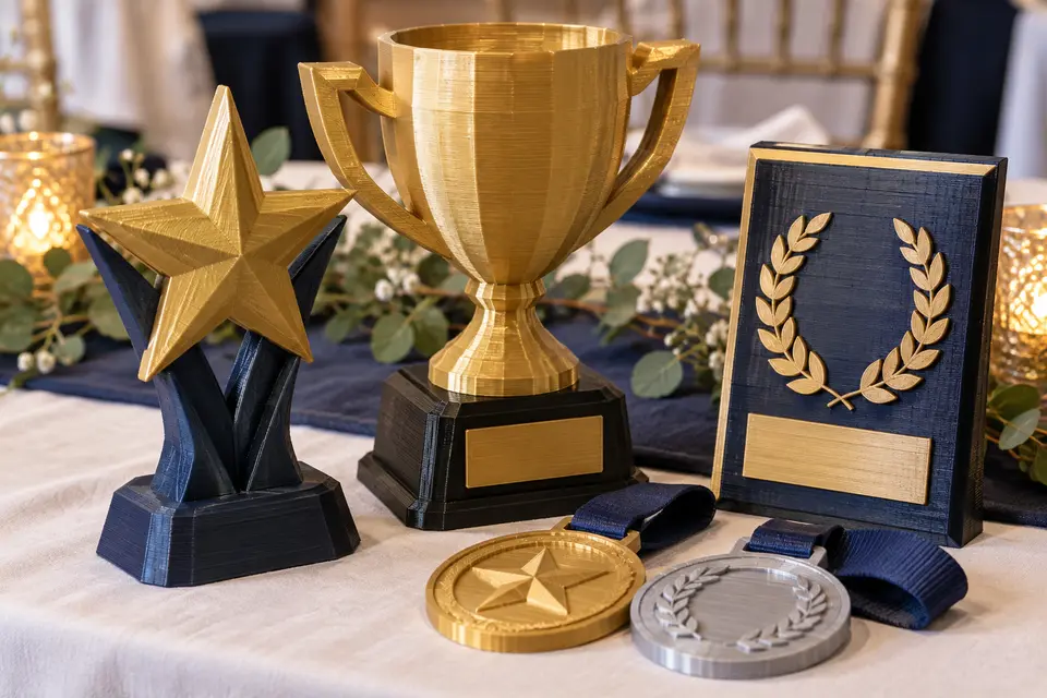 Intricate custom 3D-printed trophy
