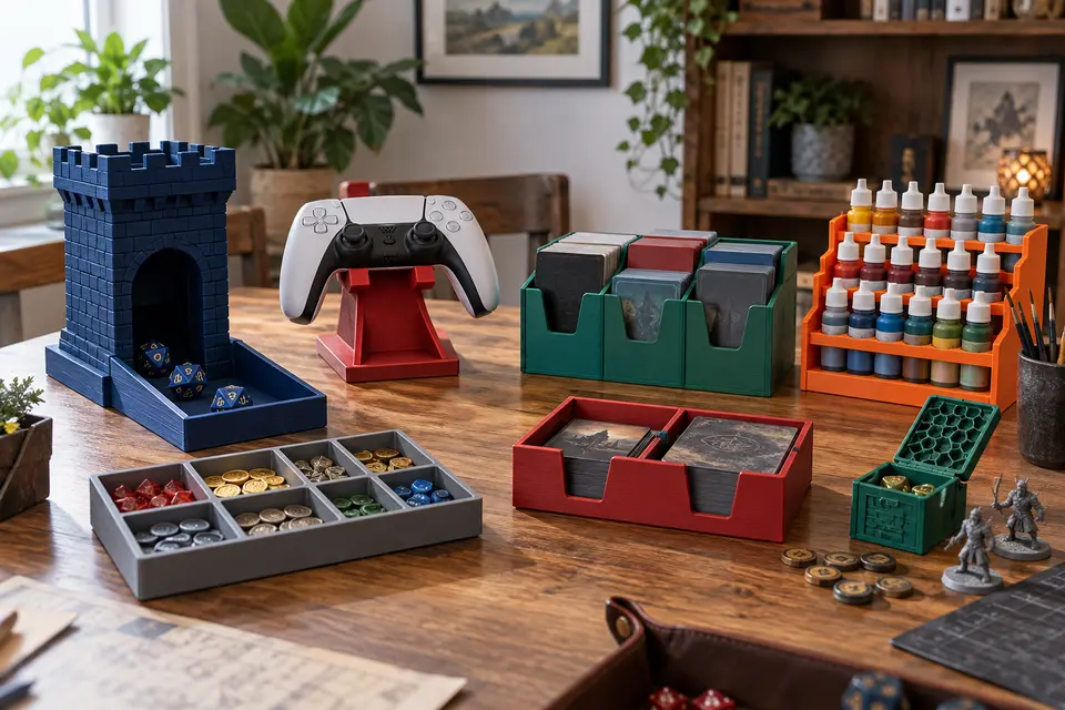 Elaborate 3D-printed tabletop gaming station