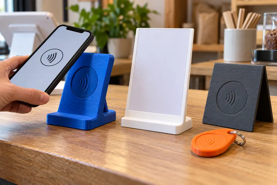 Custom 3D-printed NFC display stand