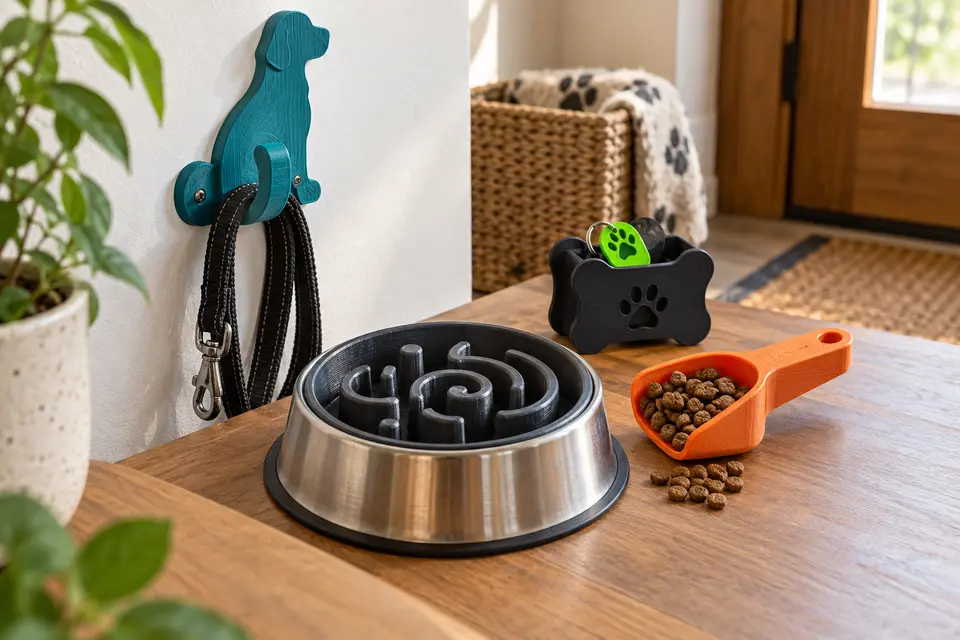 Detailed custom 3D-printed pet accessories