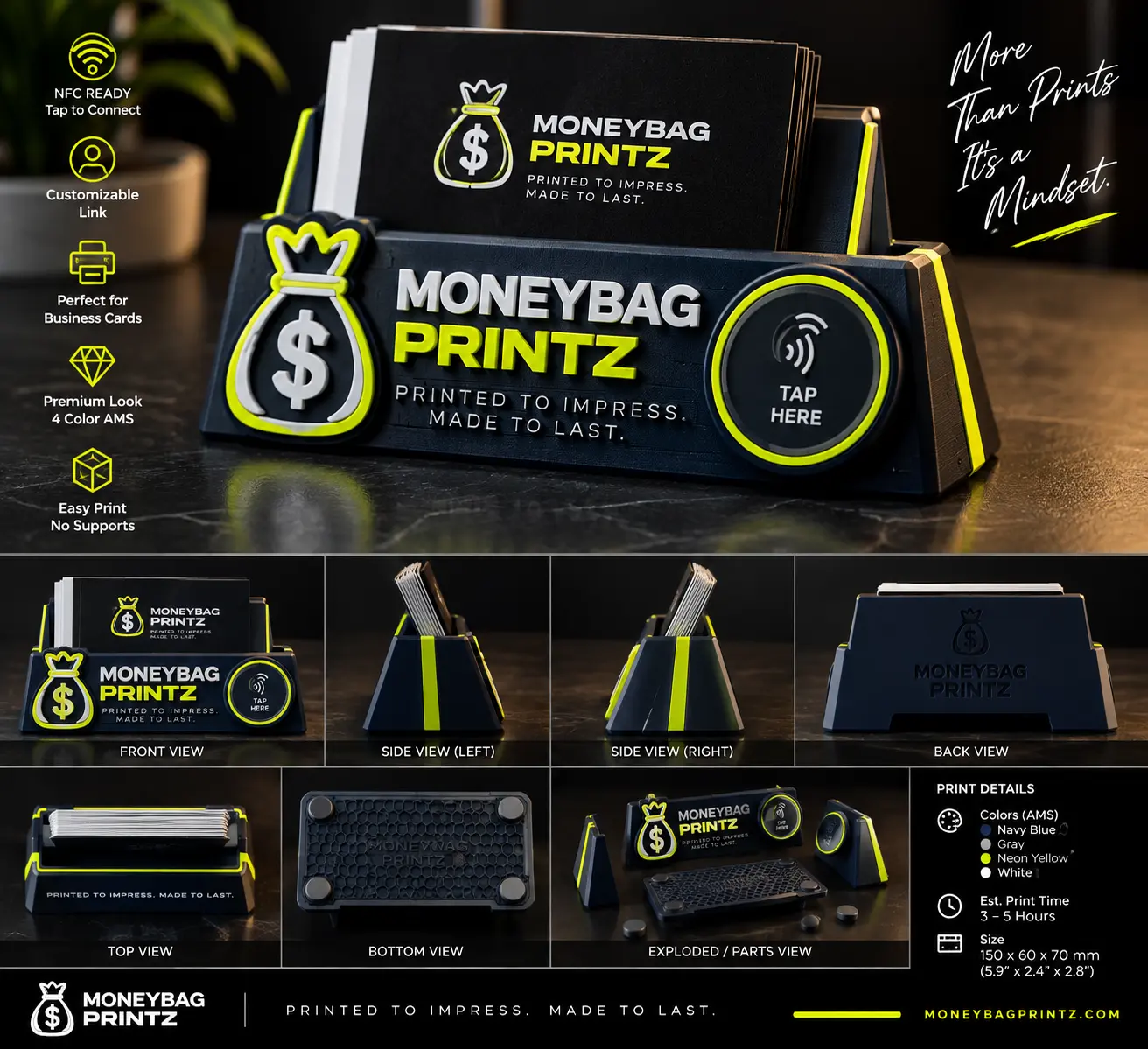Moneybag Printz NFC business stand concepts
